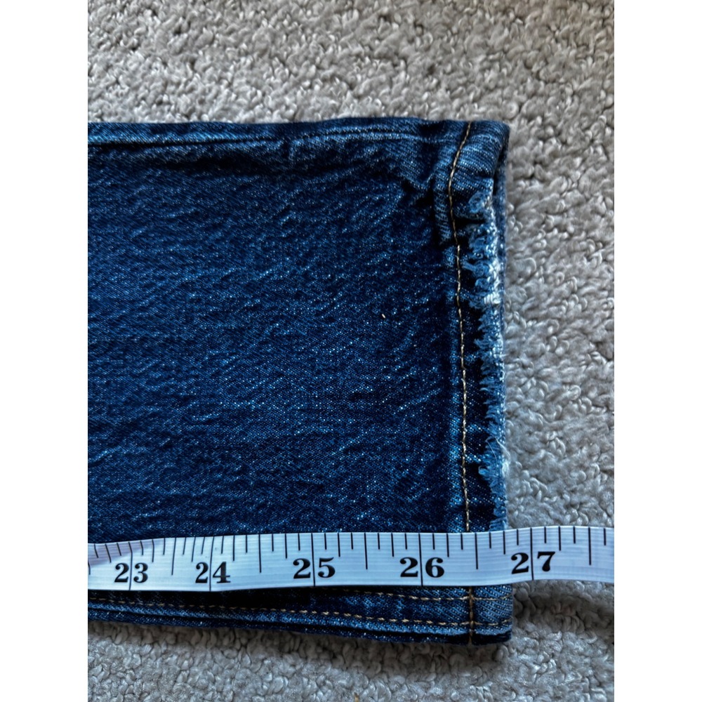 Gap Mom Jean High Rise Size 24/00R Dark Wash Blue Distressed Vintage Style - Picture 7 of 9